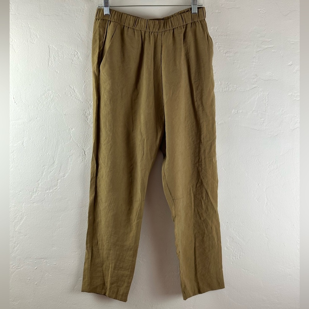 Zara baggy khaki brown pants with elastic waist and  pockets